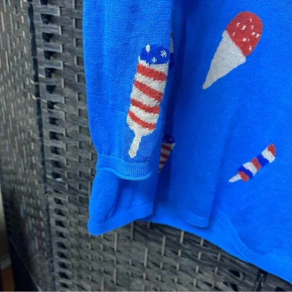 Loft New Ice cream popsicle print sweater size medium petite in blue - Picture 6 of 7